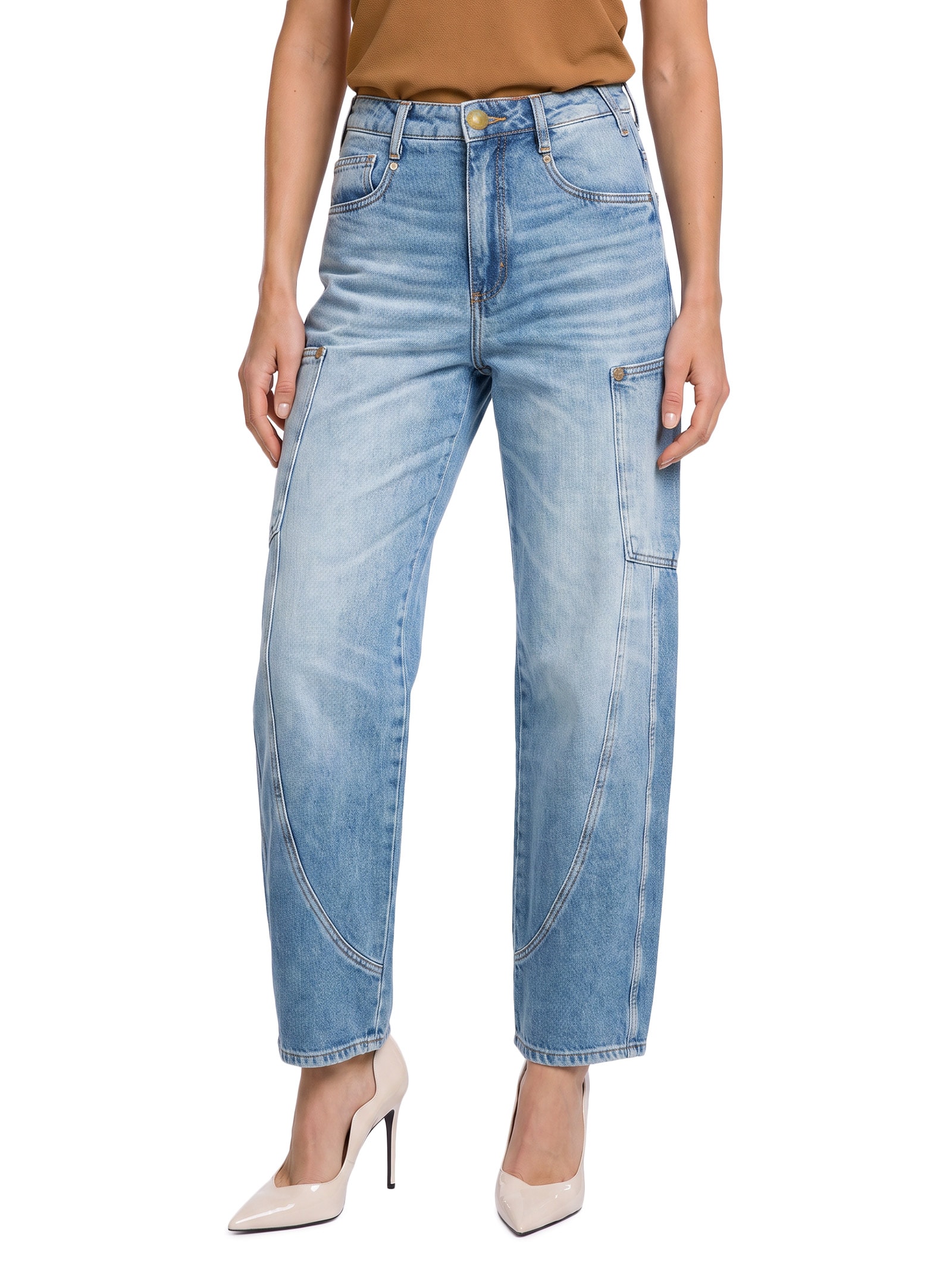 Calça Feminina Jeans Balloon – Azul Open