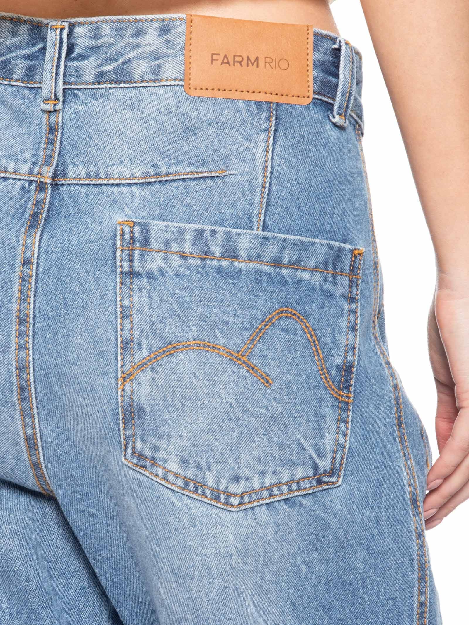 Calça Feminina Jeans Barrel Azul Farm