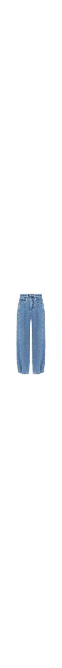 Calça Feminina Jeans Barrel Delavê Regulagem - Azul