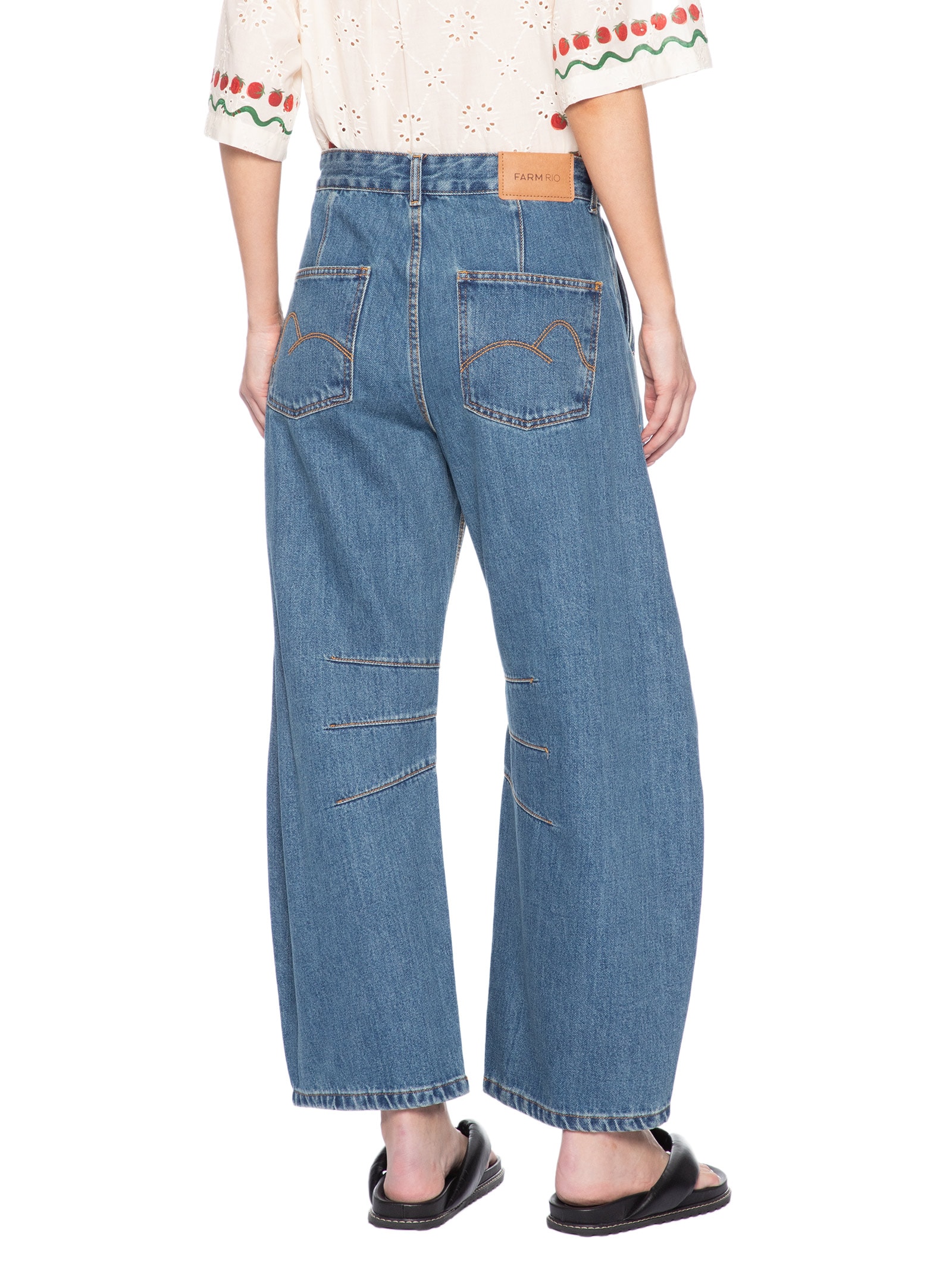 Calça Feminina Jeans Barrel Karina – Azul Farm