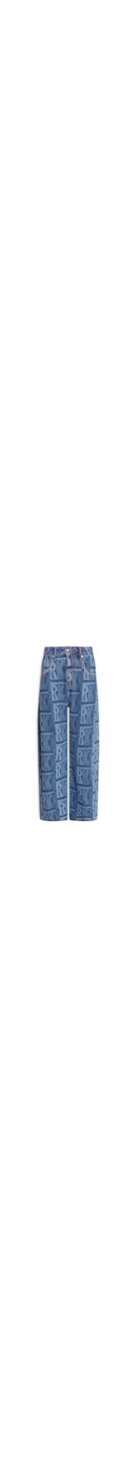 Calça Feminina Jeans Barrel Laser Rio Gráfico - Azul
