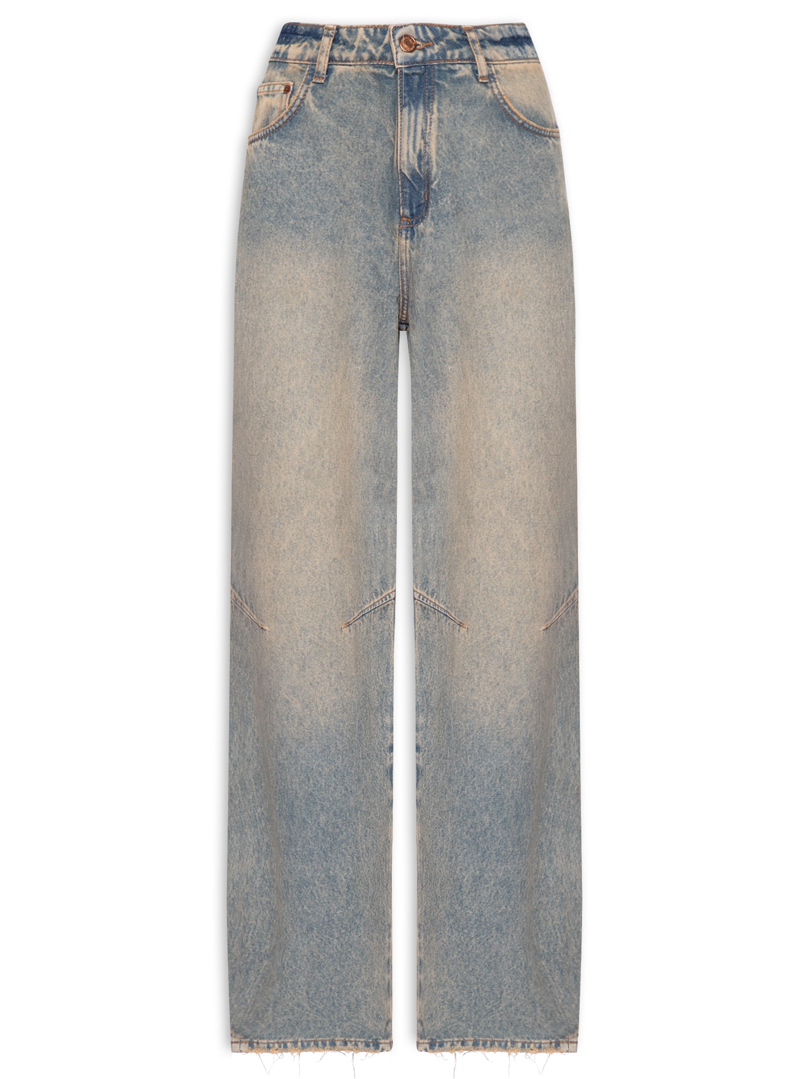 Calça Feminina Jeans Barrel Leg Cintura Média Azul My Favorite