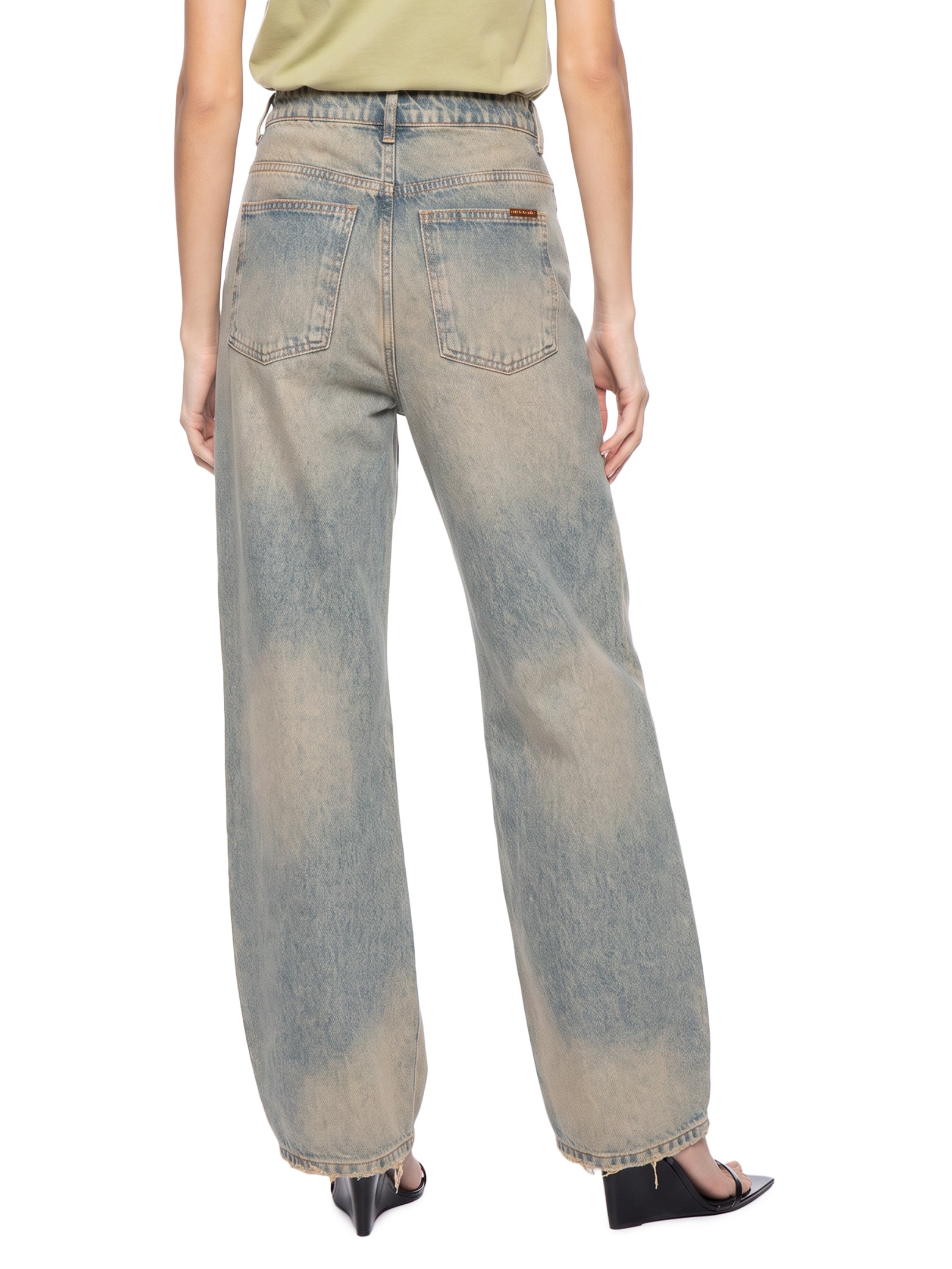 Calça Feminina Jeans Barrel Leg Cintura Média Azul My Favorite