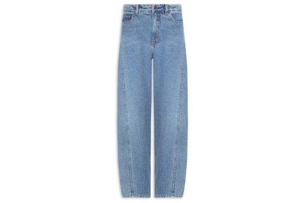 Calça Feminina Jeans Barrel Marcada - Azul