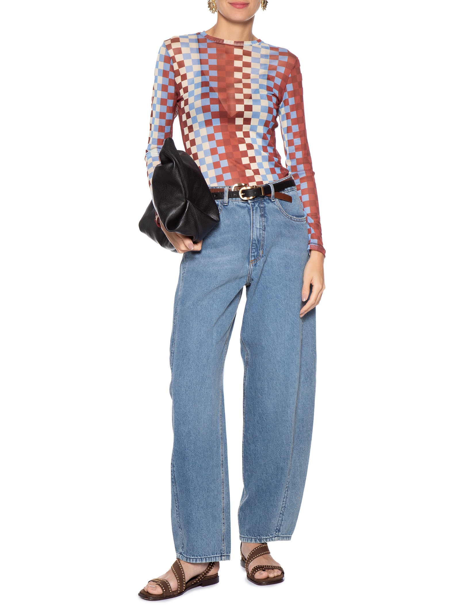 Calça Feminina Jeans Barrel Marcada Azul Dress To