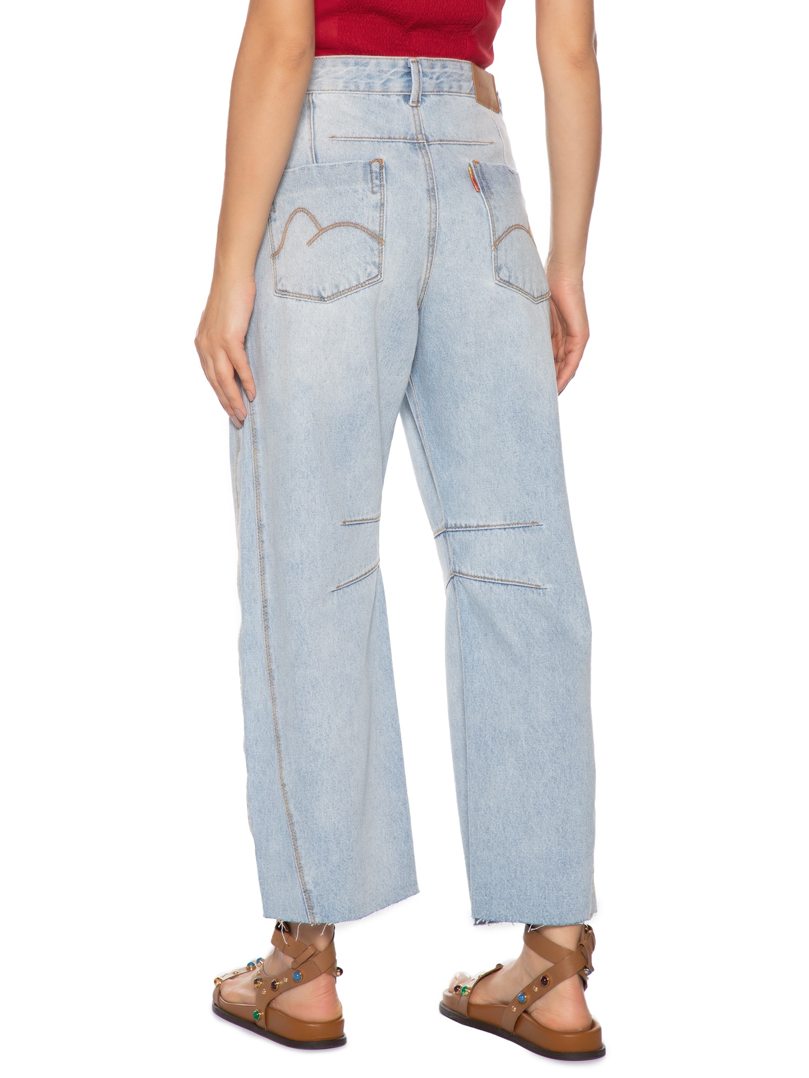 Calça Feminina Jeans Barrel Mare Do Sol Azul Farm