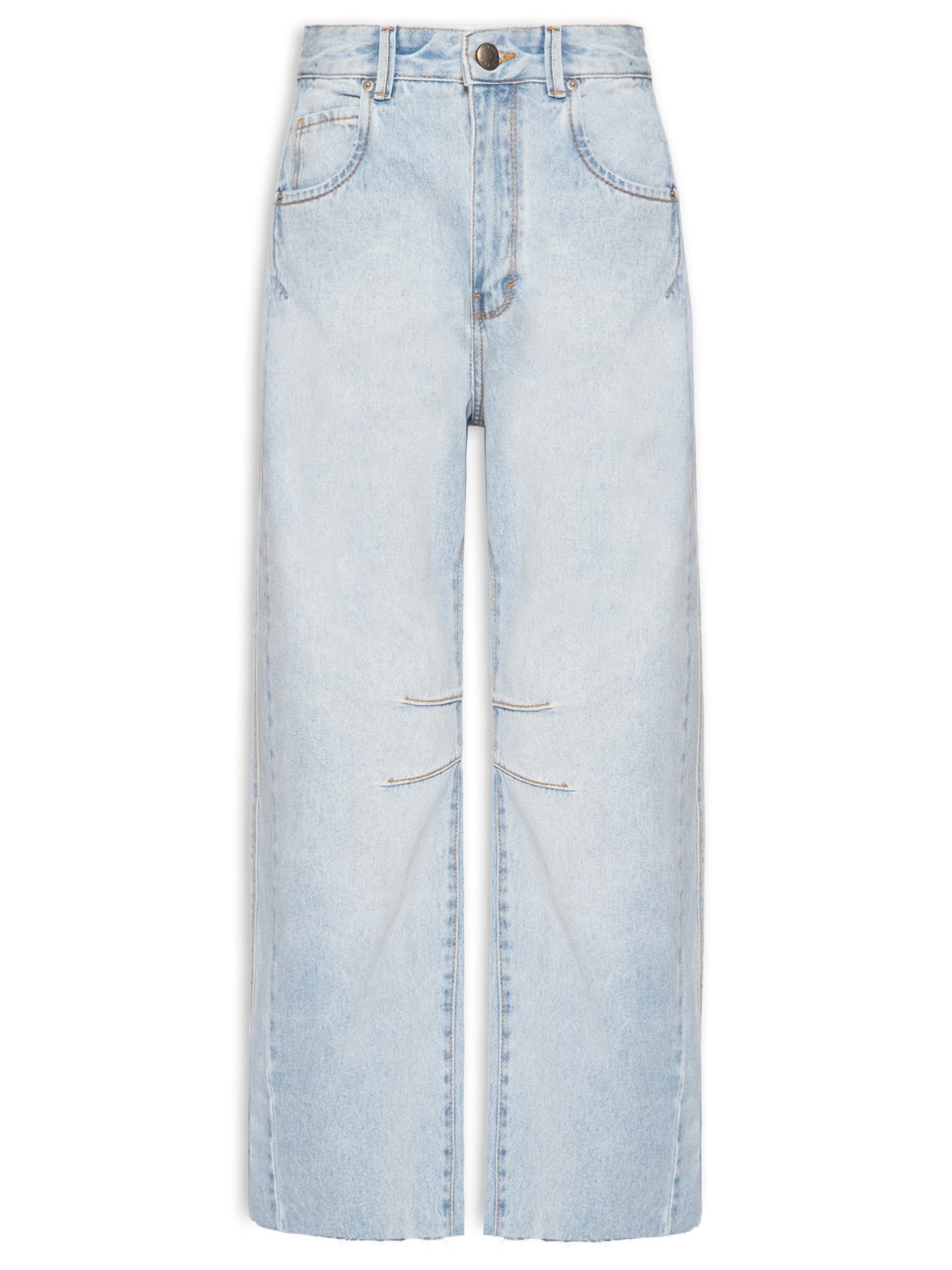 Calça Feminina Jeans Barrel Mare Do Sol Azul Farm