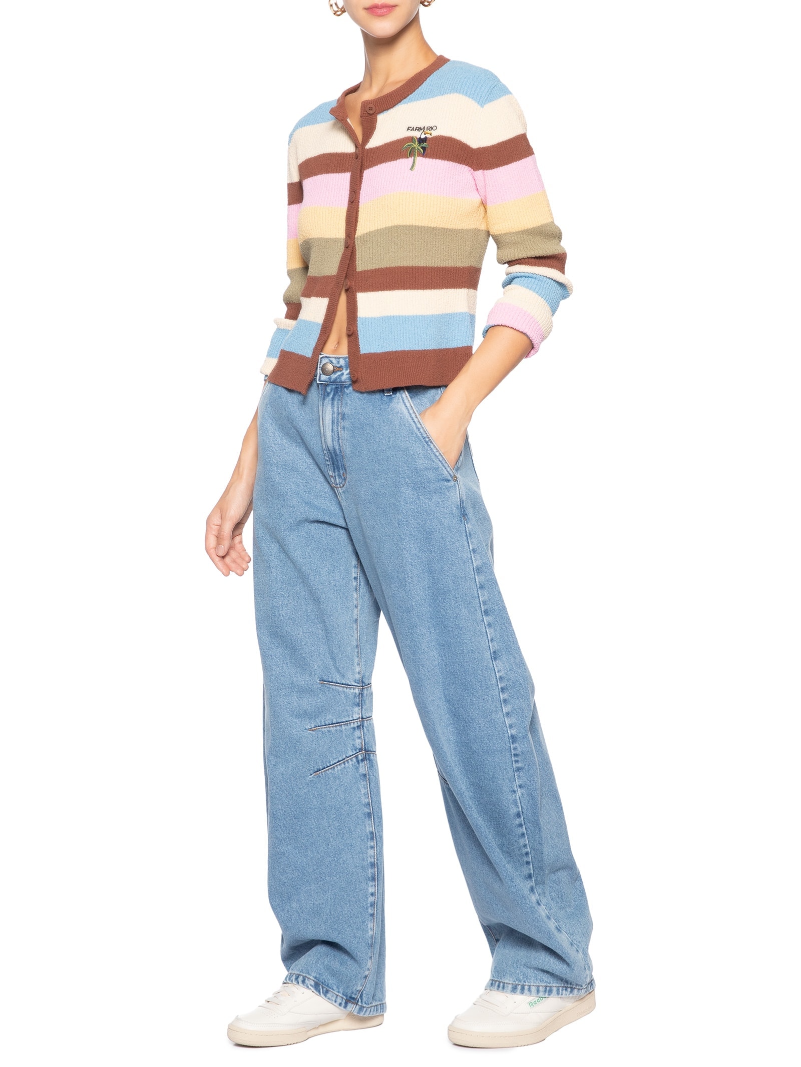 Calça Feminina  Jeans Barrel – Azul Farm