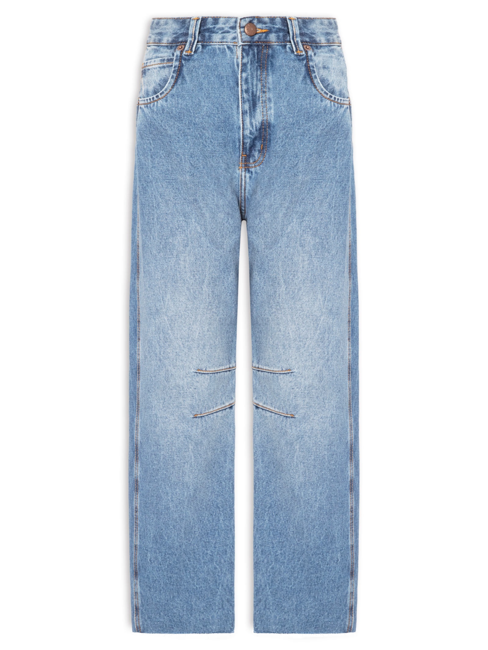 Calça Feminina Jeans Barrel – Azul Farm