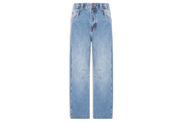 Calça Feminina Jeans Barrel – Azul