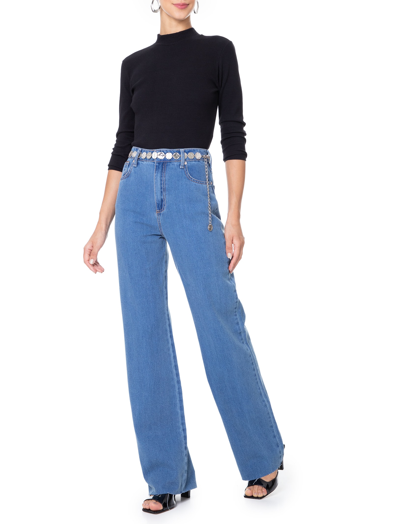 Calça Feminina Jeans Bella Azul Forum - Main Image