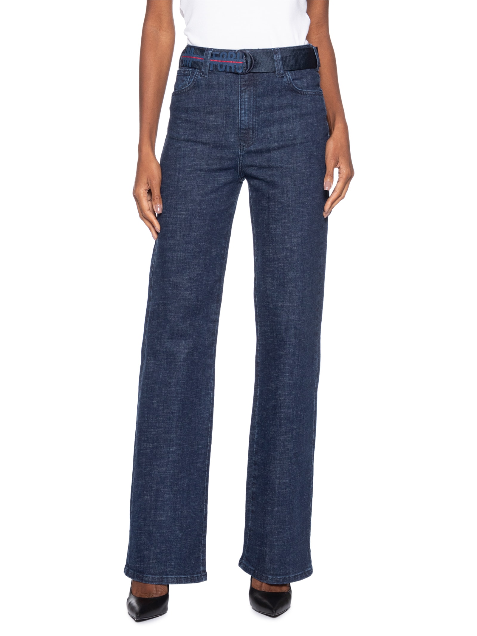 Calça Feminina Jeans Bella Stretch Com Cinto – Azul Forum