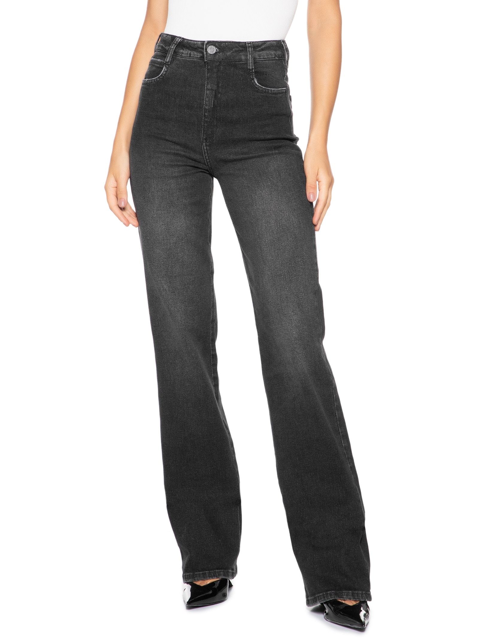 Calça Feminina Jeans Berlim Stretch Preto Colcci Jeans
