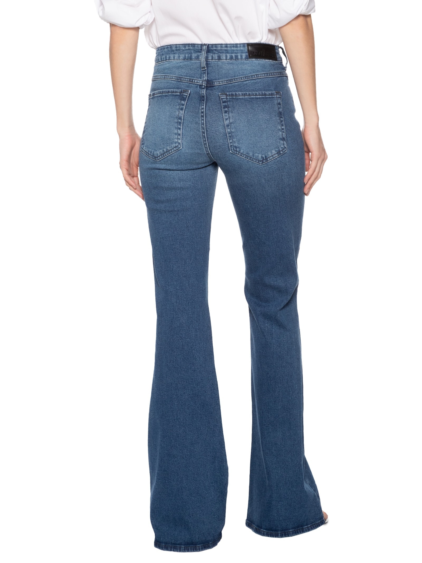 Calça Feminina Jeans Bia Flare Com Aplicação Azul Colcci