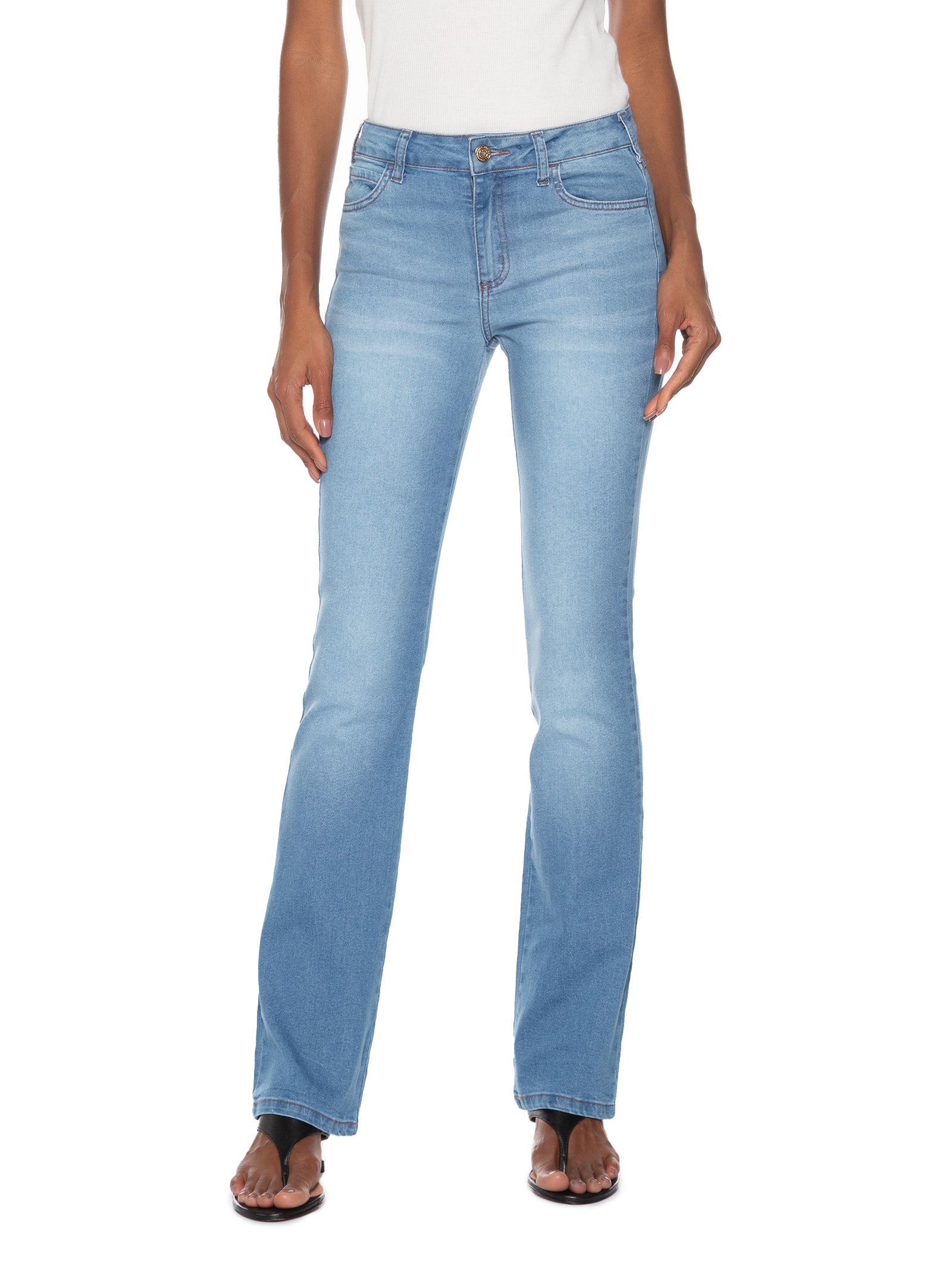 Calça Feminina Jeans Bia Reta Azul Colcci
