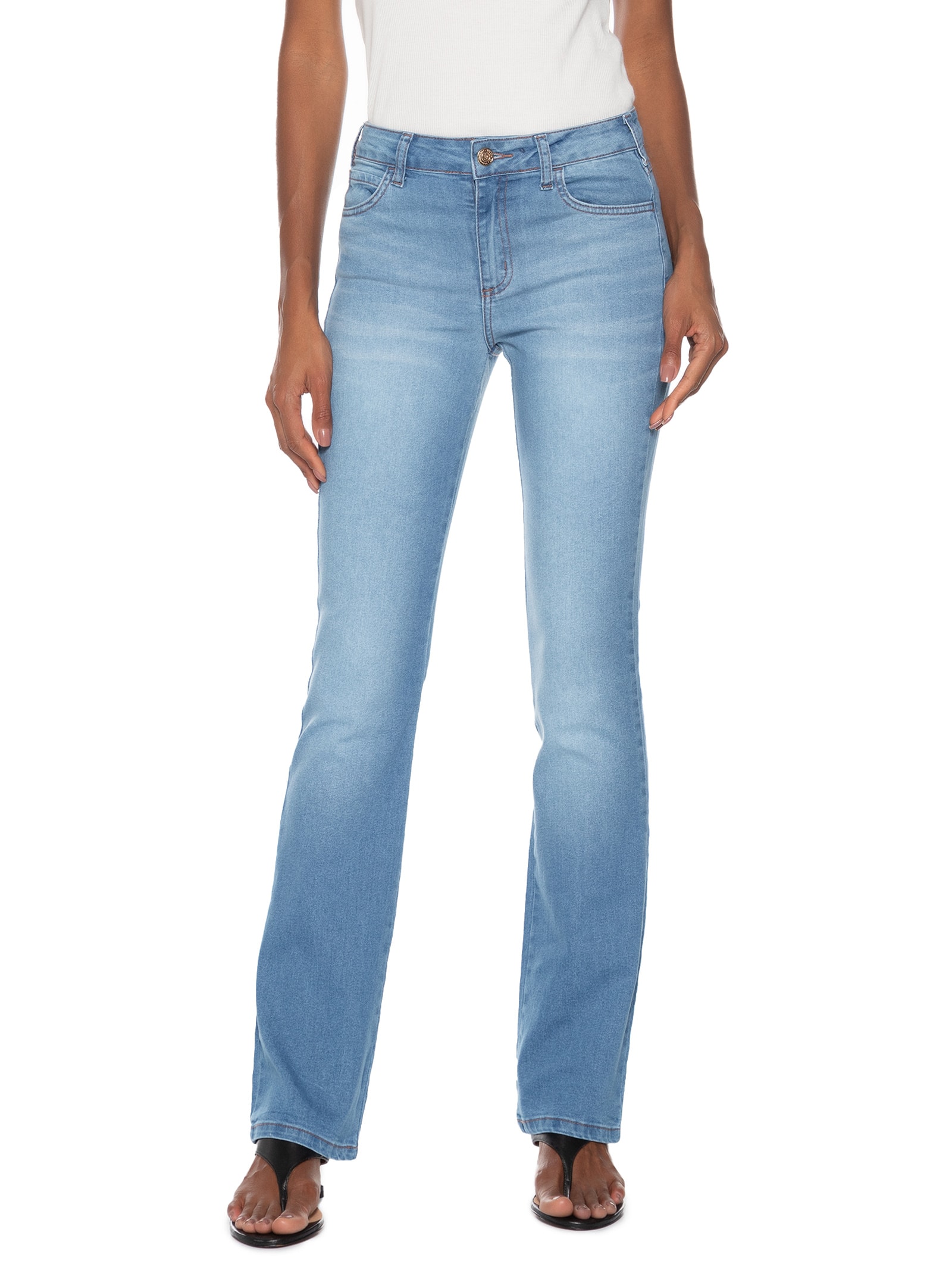 Calça Feminina Jeans Bia Reta Azul Colcci