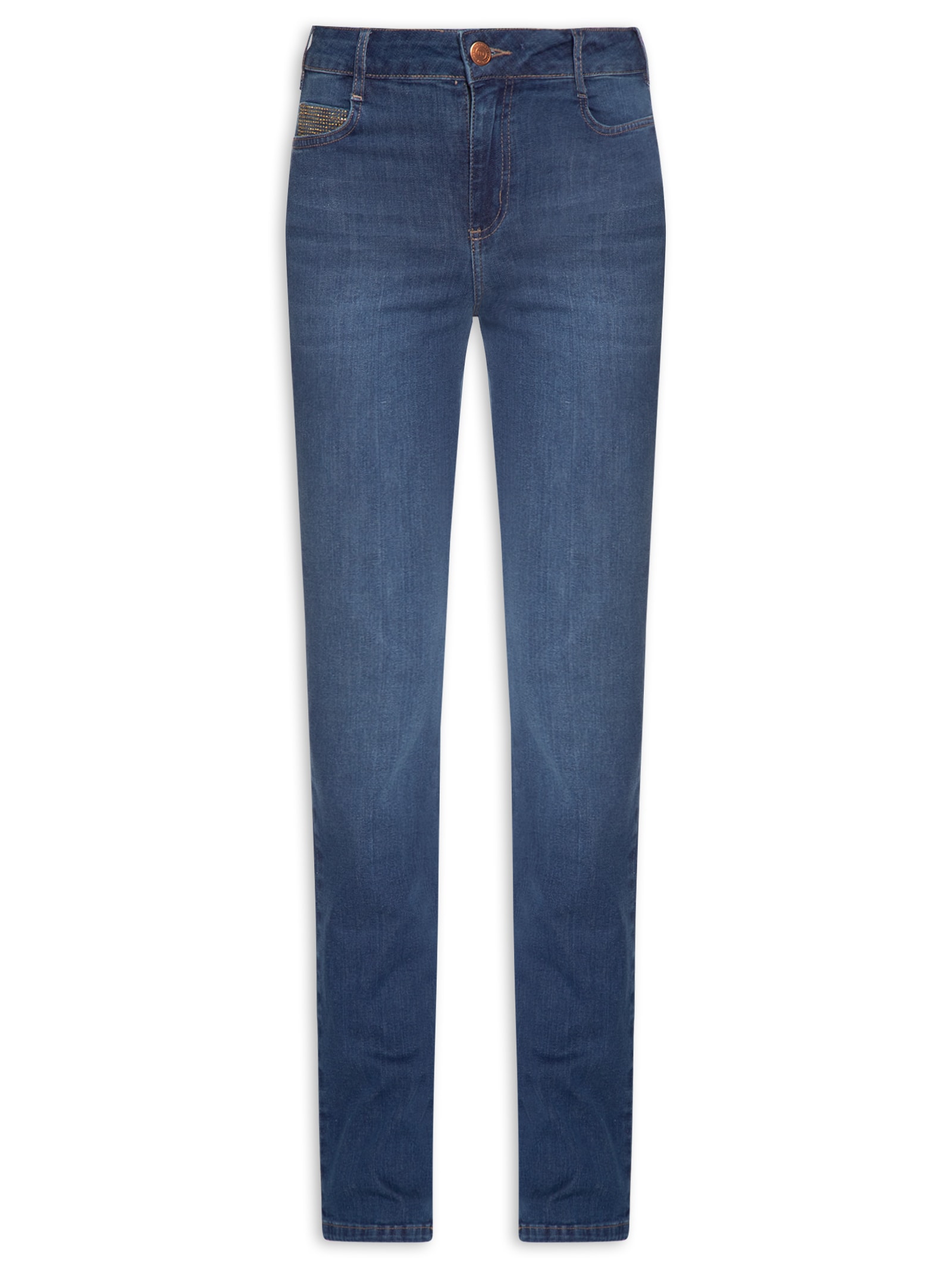 Calça Feminina Jeans Bia Reta Azul Colcci