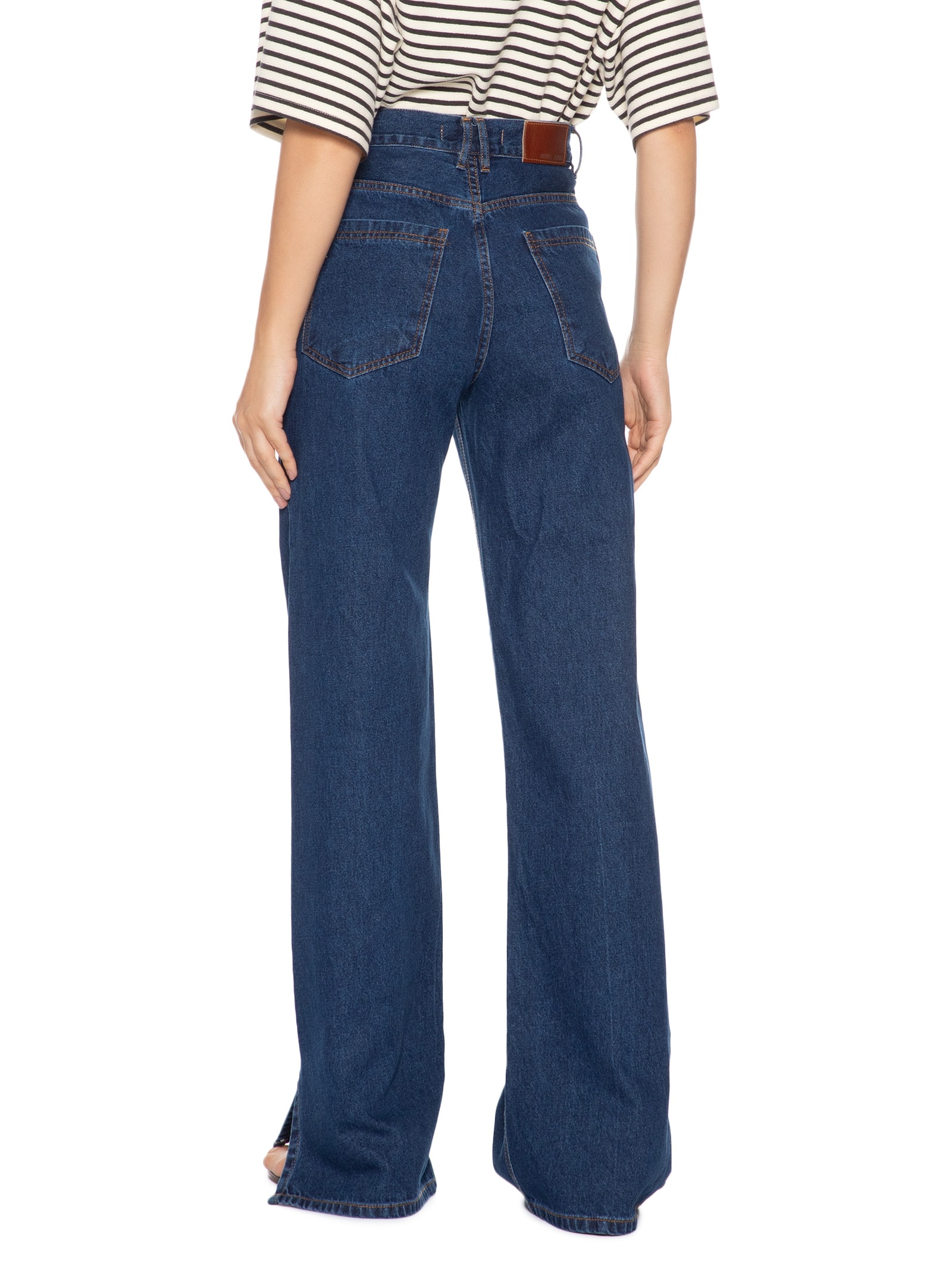 Calça Feminina Jeans Boot 70s Bolso Embutido Azul Animale Jeans
