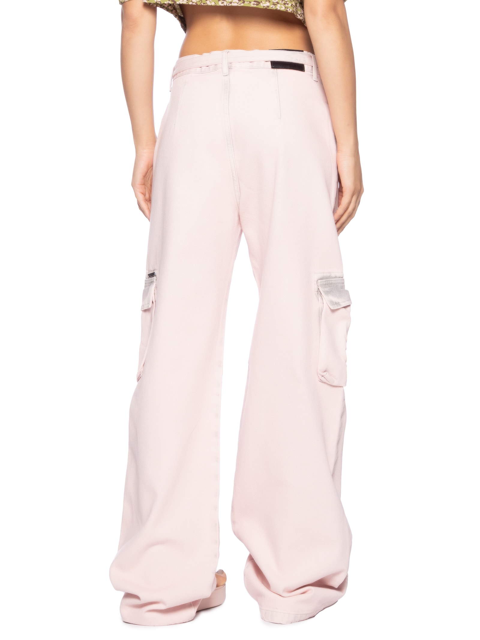 Calça Feminina Jeans Boot 70S Cargo Cinto Rosa Animale Jeans