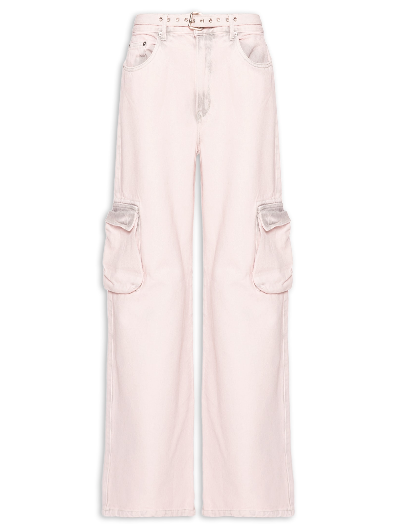 Calça Feminina Jeans Boot 70S Cargo Cinto Rosa Animale Jeans