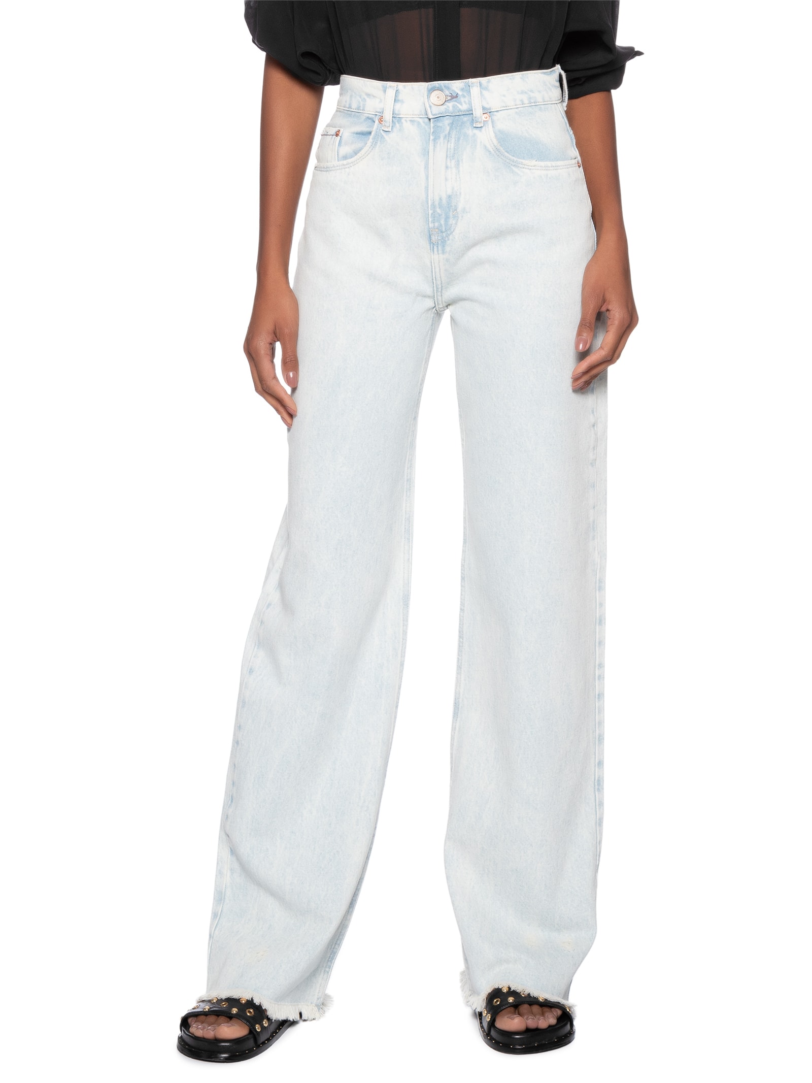 Calça Feminina Jeans Boot 70s Destroyed Azul Animale Jeans