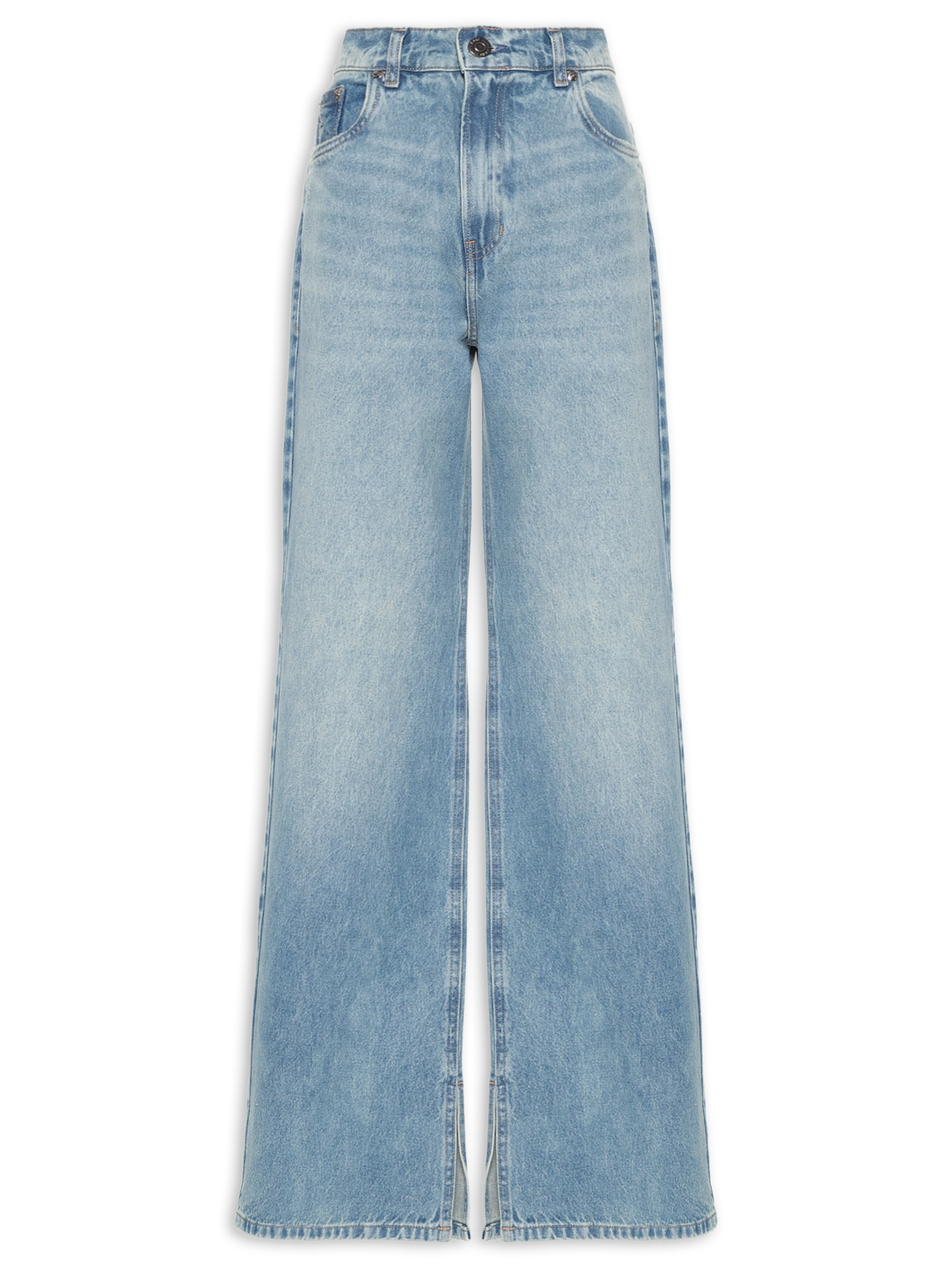 Calça Feminina Jeans Boot 70's Fenda Azul Animale Jeans