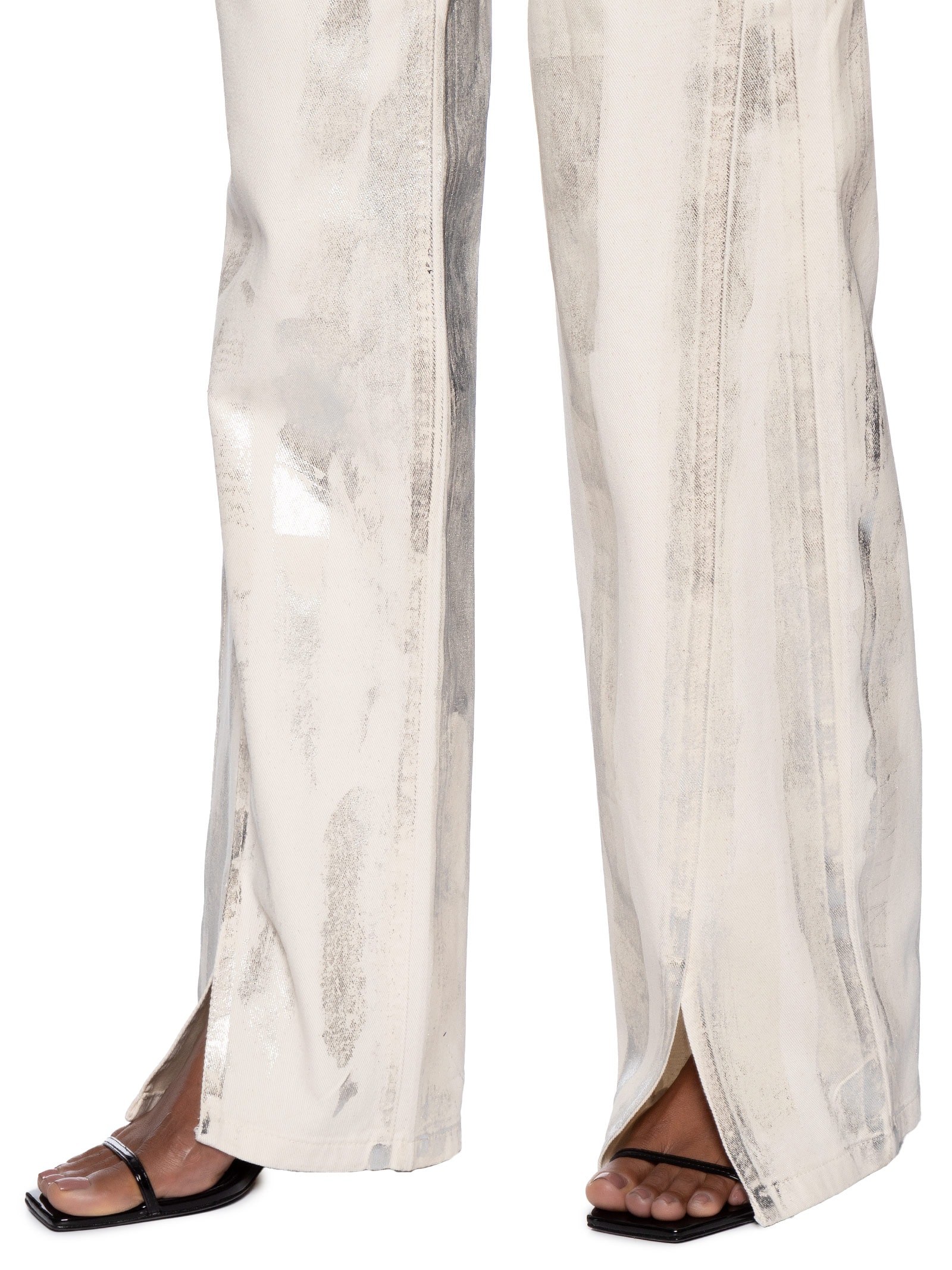 Calça Feminina Jeans Boot 70s Foil Metalizada Off White Animale Jeans
