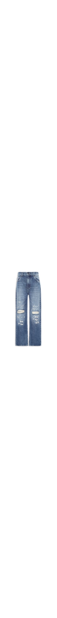 Calça Feminina Jeans Boot 70S Puídos - Azul