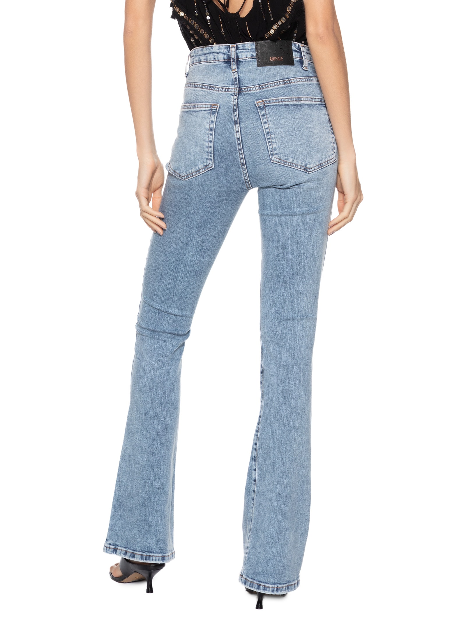 Calça Feminina Jeans Boot Basic High Azul Animale