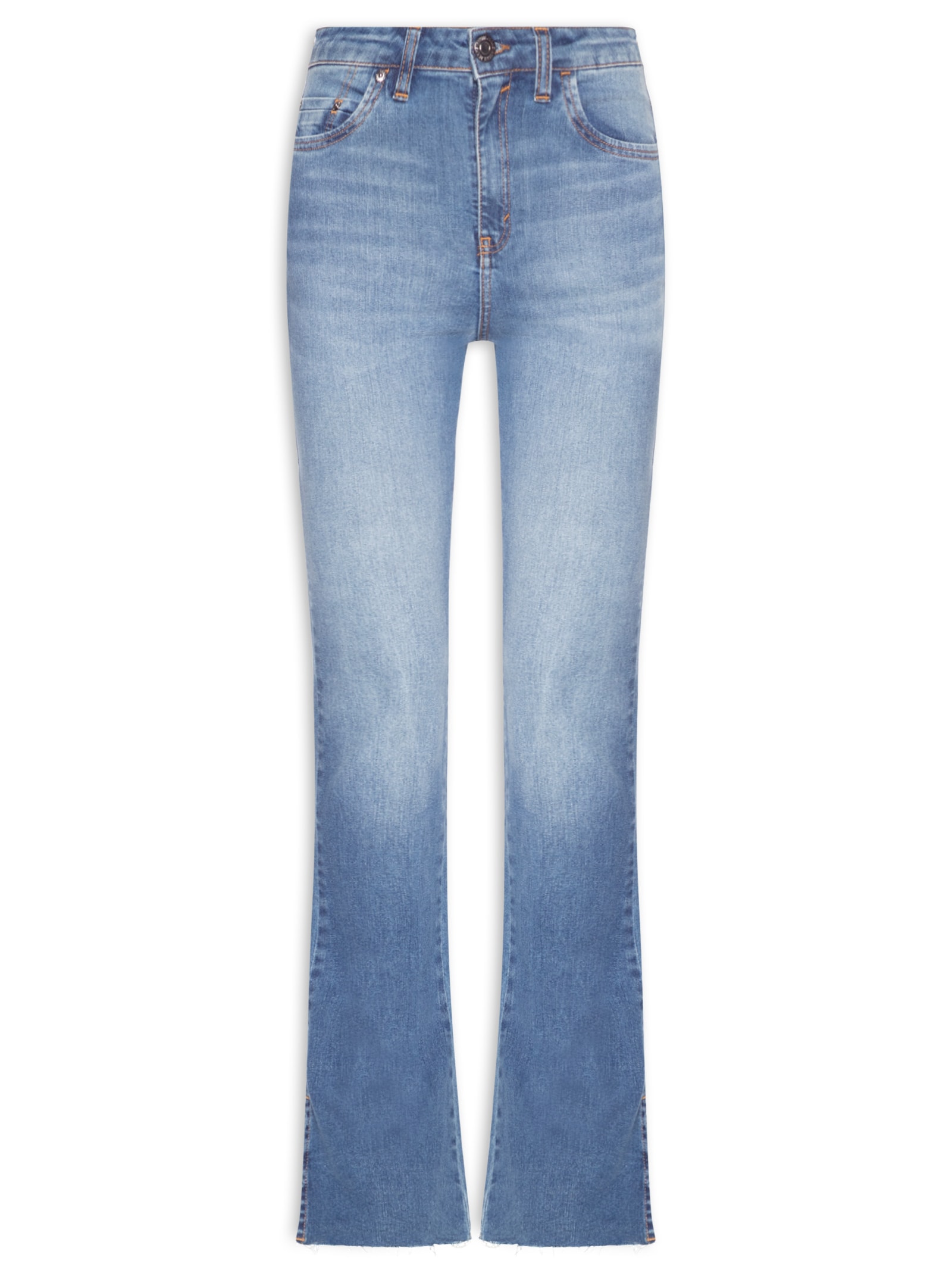 Calça Feminina Jeans Boot Basic High Barra A Fio Azul Animale Jeans