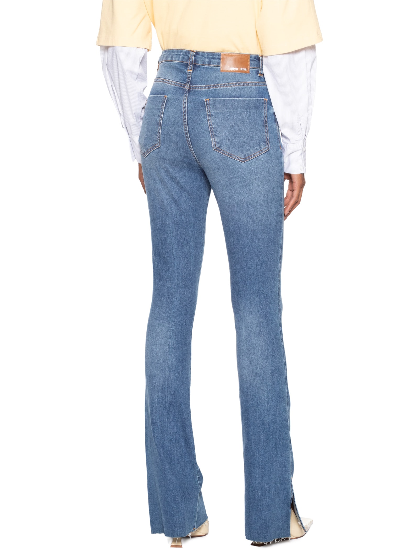 Calça Feminina Jeans Boot Basic High Barra A Fio Azul Animale Jeans