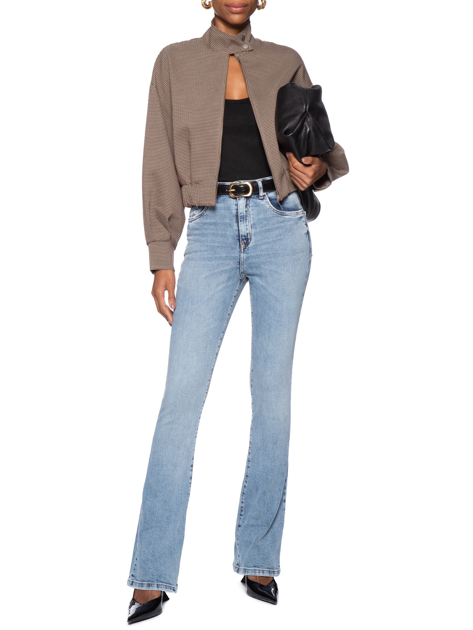 Calça Feminina Jeans Boot Basic High Light Azul Animale Jeans