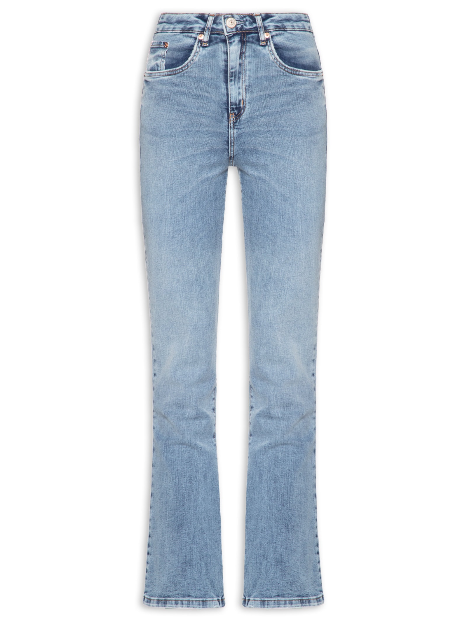 Calça Feminina Jeans Boot Basic High Light Azul Animale Jeans