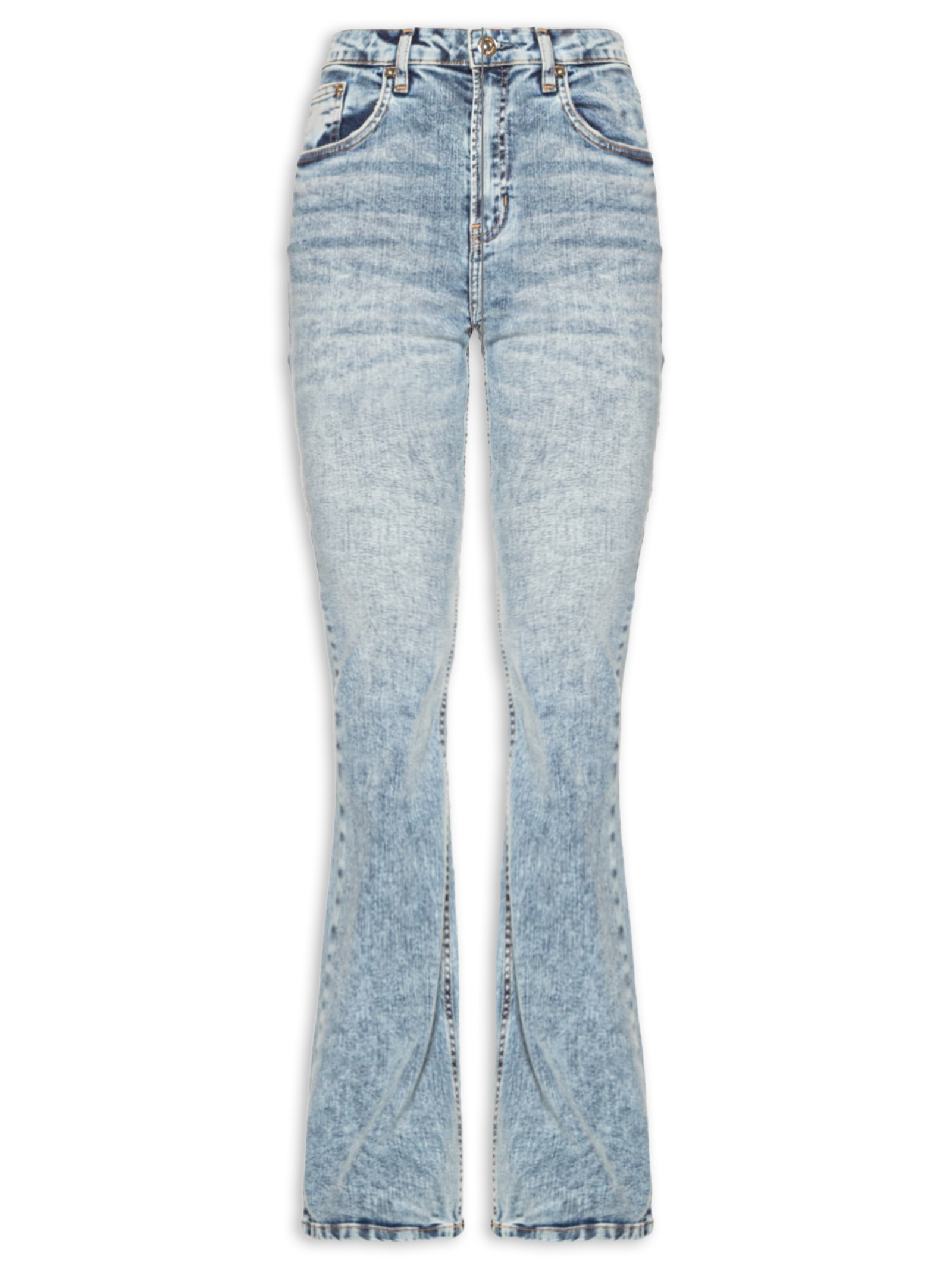 Calça Feminina Jeans Boot Basic Midi Claro Azul Animale