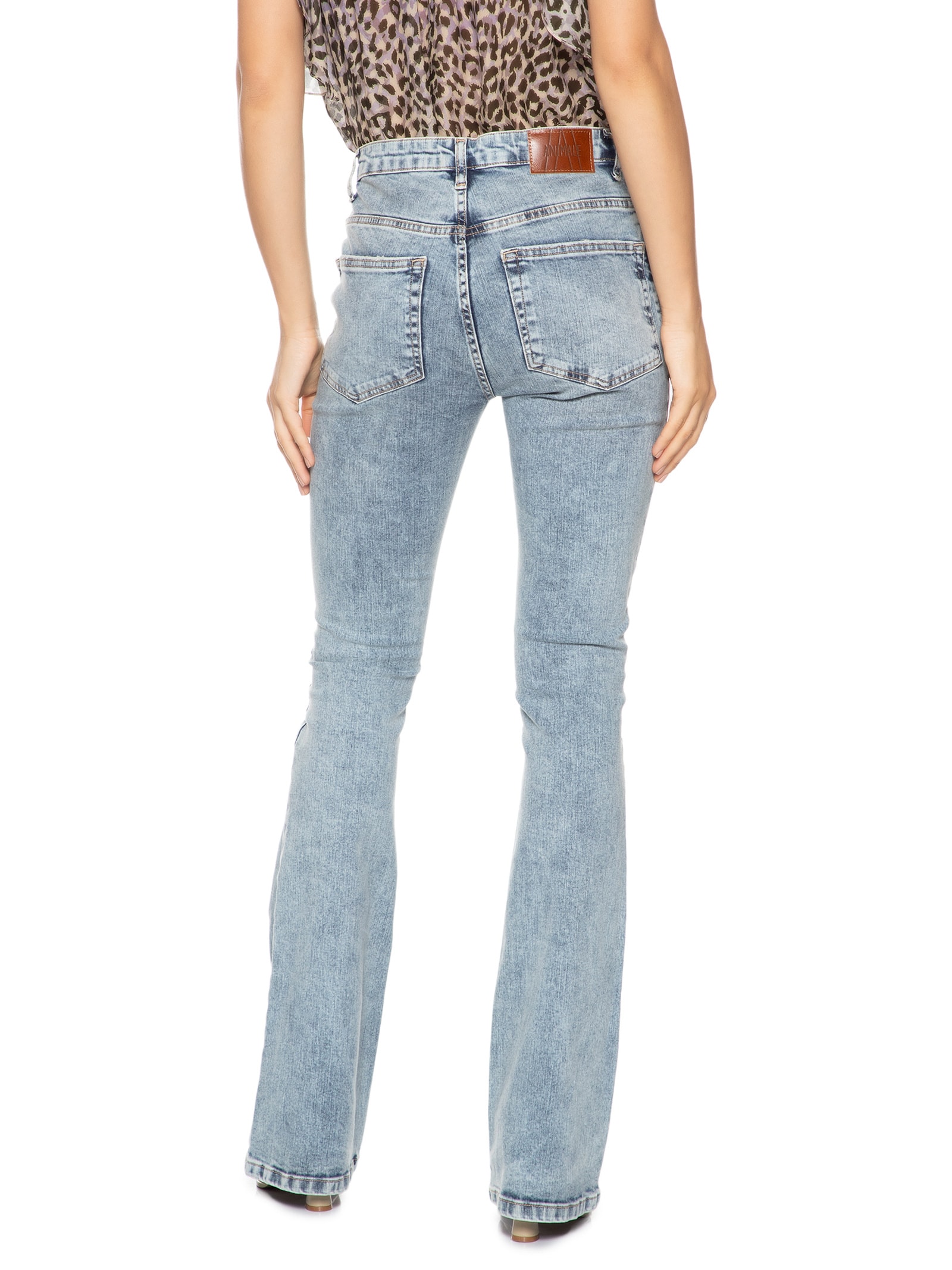 Calça Feminina Jeans Boot Basic Midi Claro Azul Animale