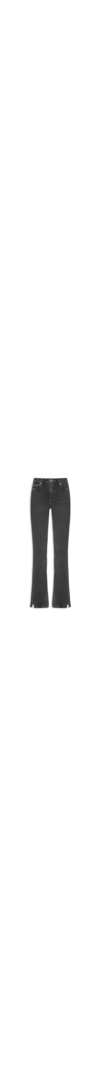 ?Calça Feminina Jeans Boot Basic Midi - Preto