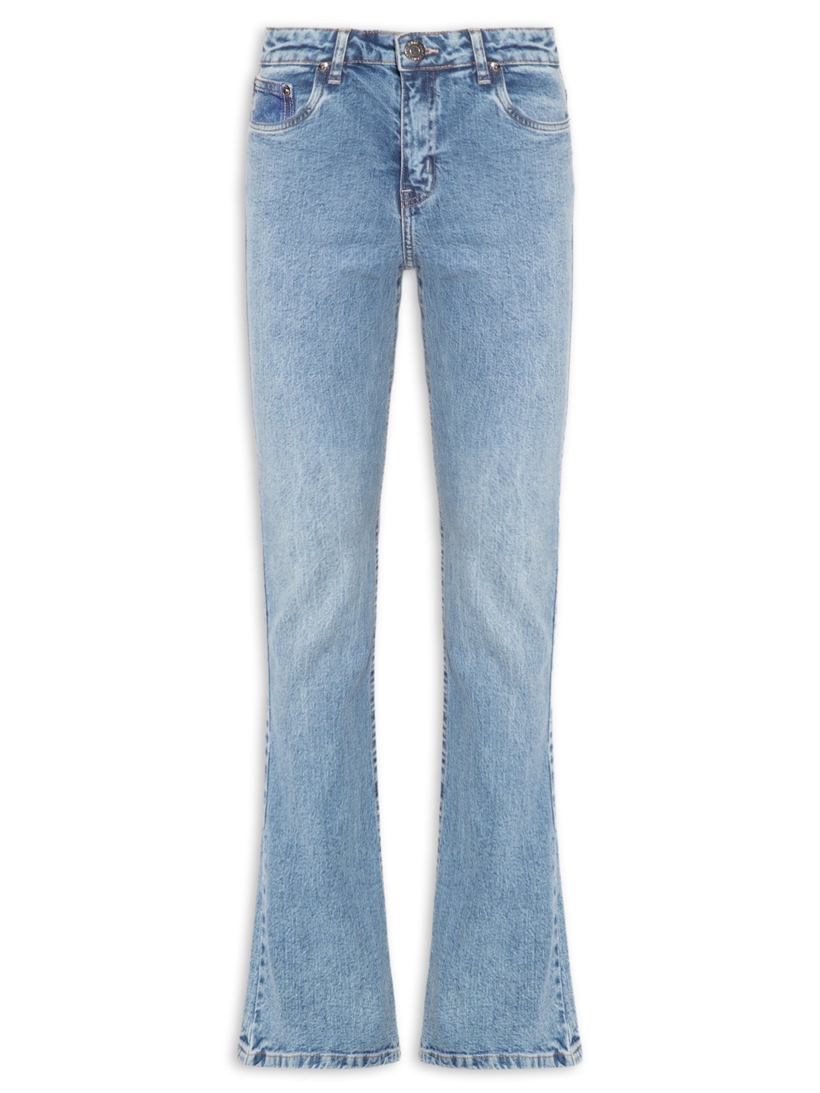 Calça Feminina Jeans Boot Basic Midi Travetes Azul Animale Jeans