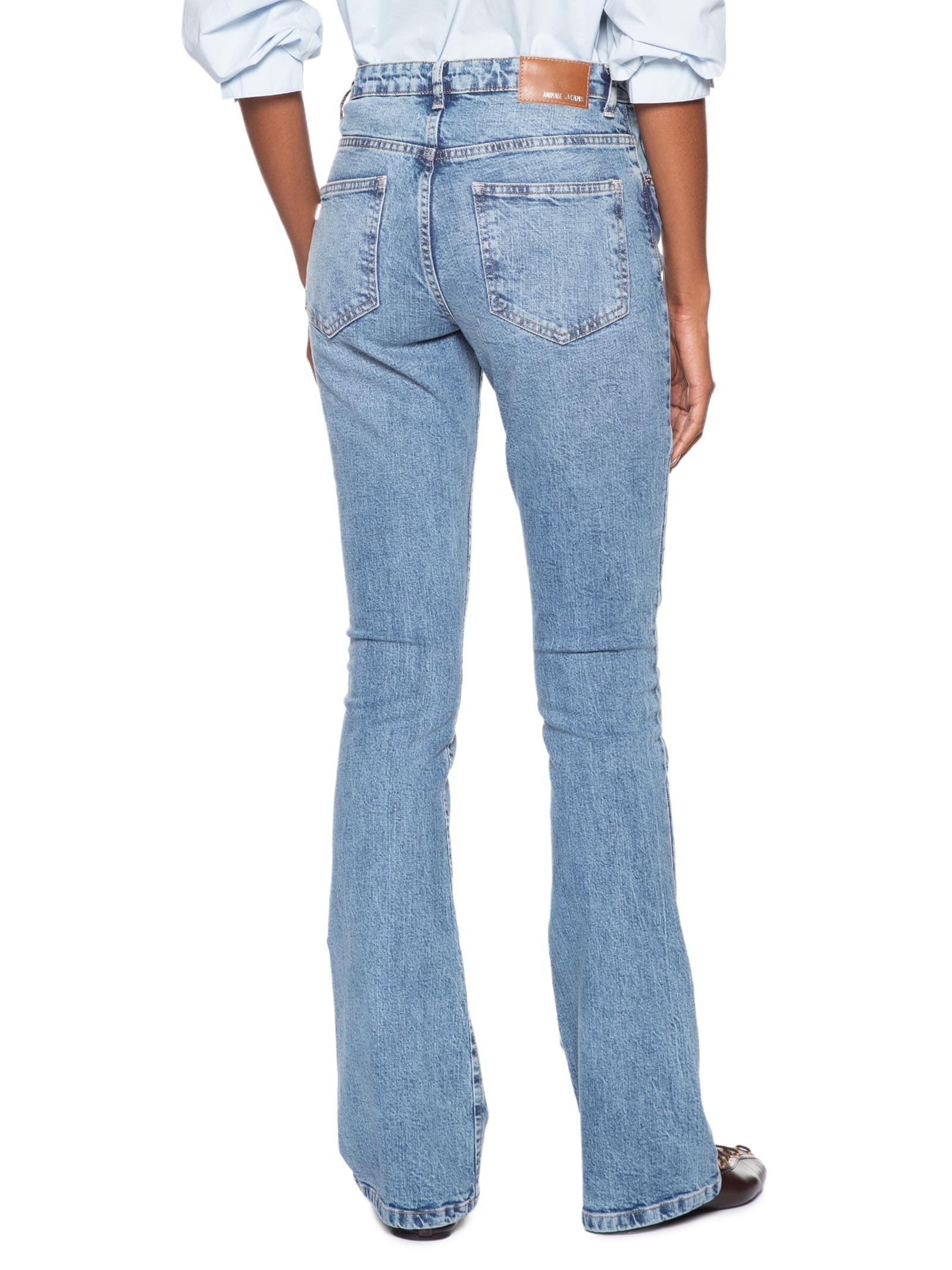 Calça Feminina Jeans Boot Basic Midi Travetes Azul Animale Jeans