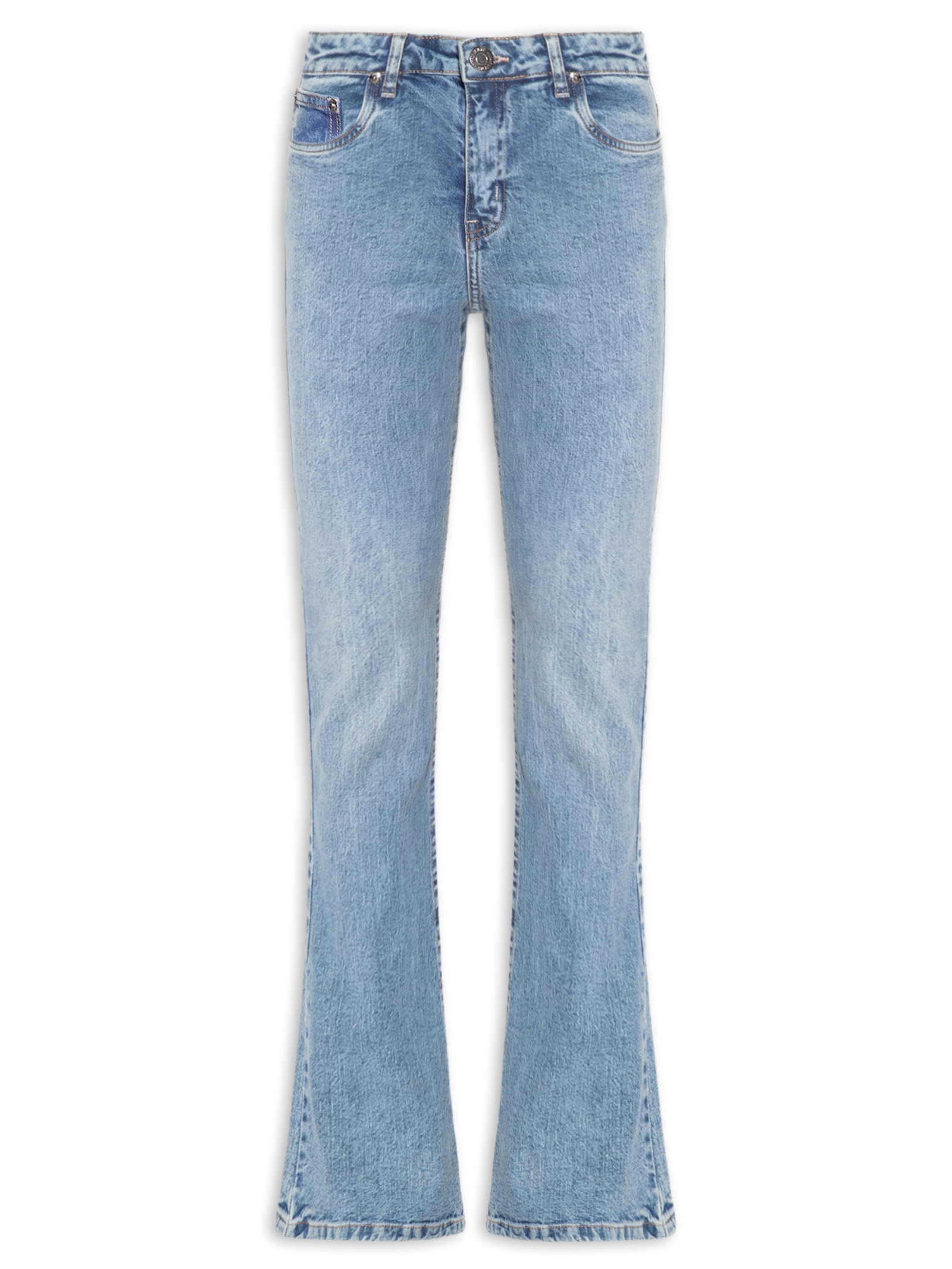 Calça Feminina Jeans Boot Basic Midi Travetes Azul Animale Jeans