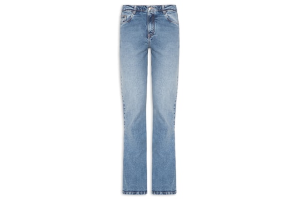 Calça feminina Jeans Boot Basic Midi Travetes - Azul