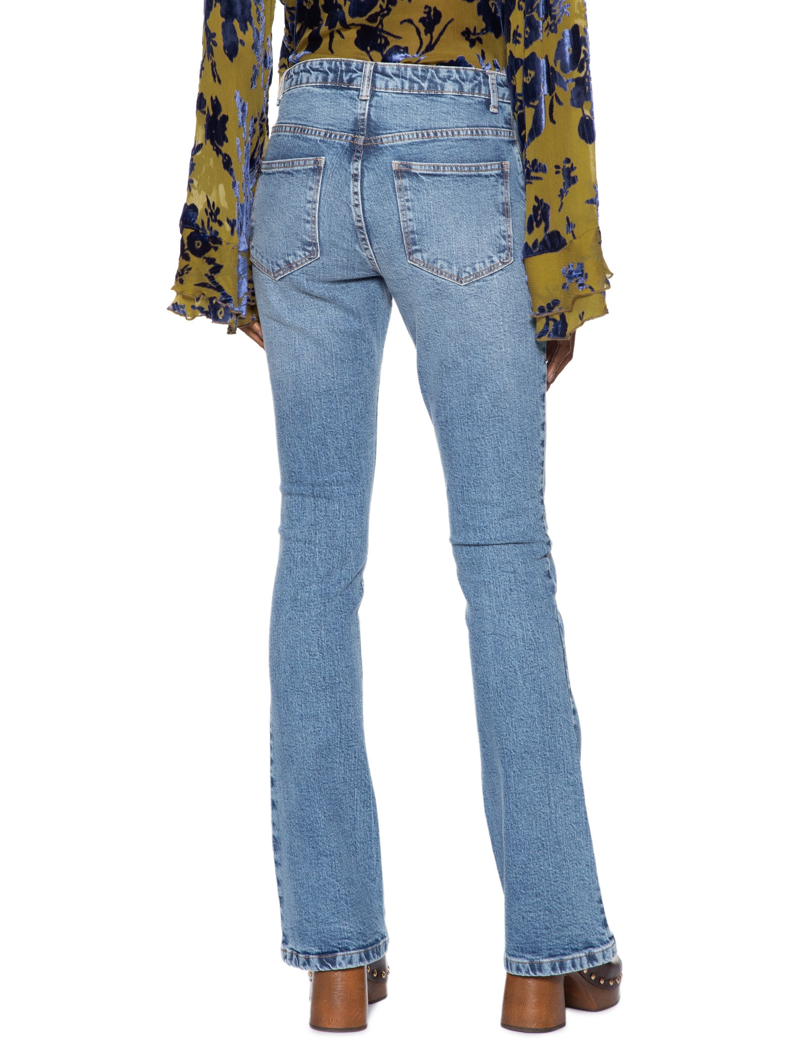 Calça feminina Jeans Boot Basic Midi Travetes Azul Animale