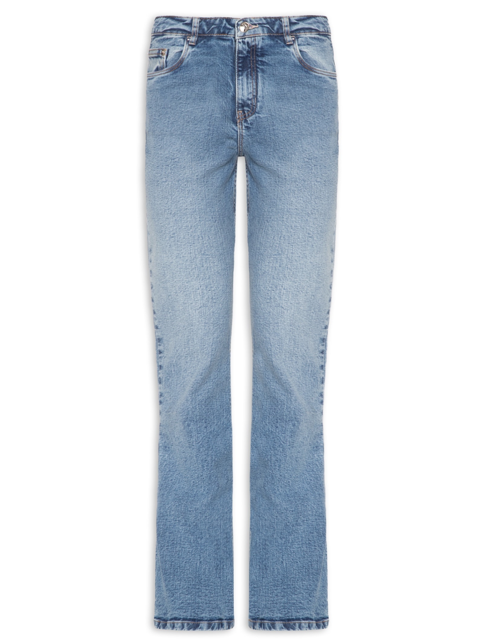 Calça feminina Jeans Boot Basic Midi Travetes Azul Animale