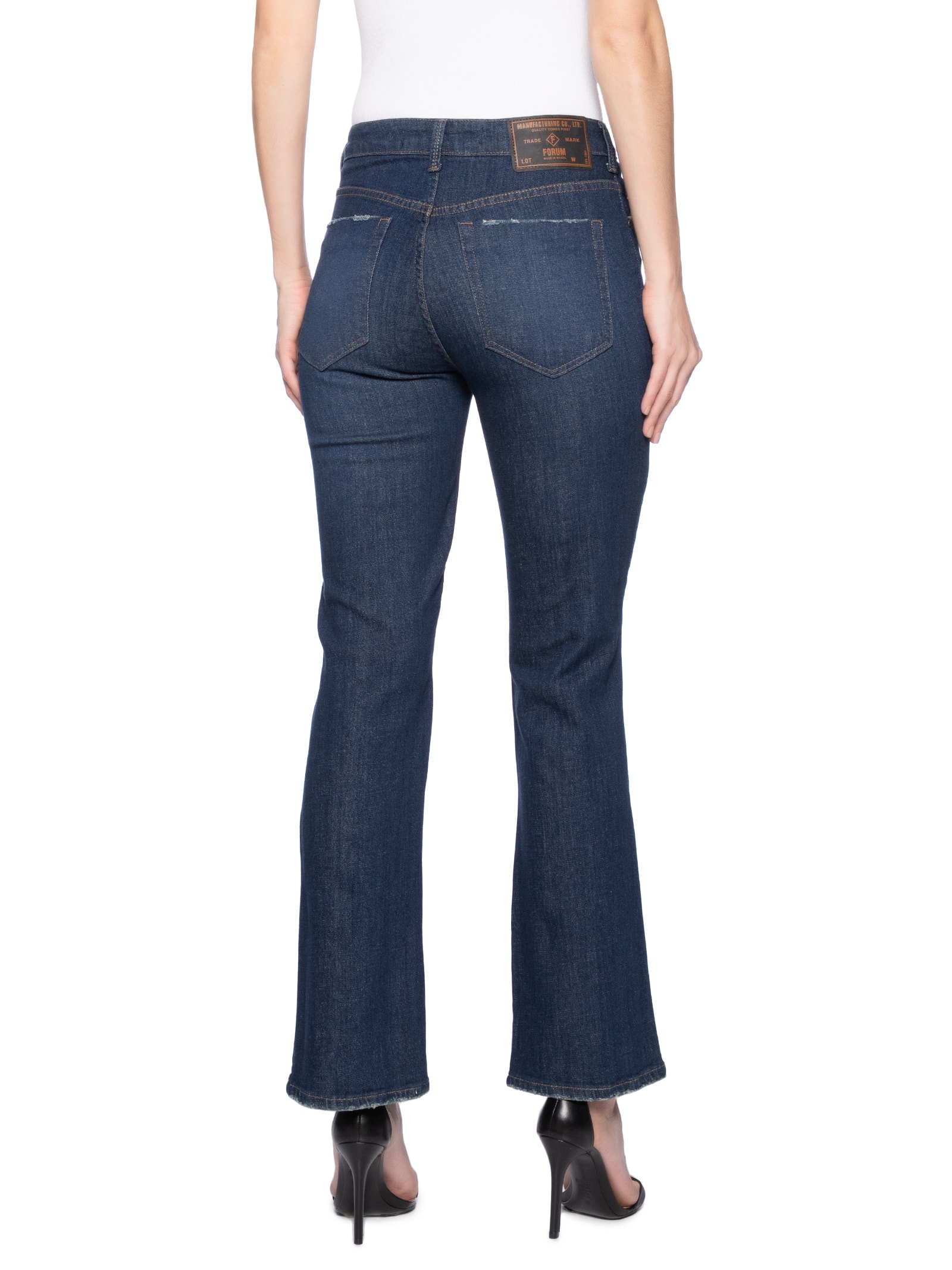 Calça Feminina Jeans Boot Cropped Azul Forum