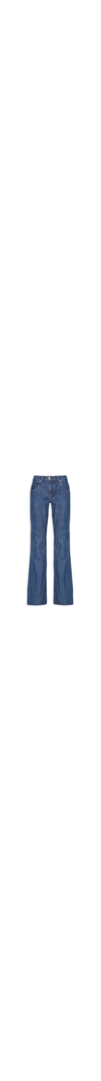 Calça Feminina Jeans Boot Cut Recortes - Azul