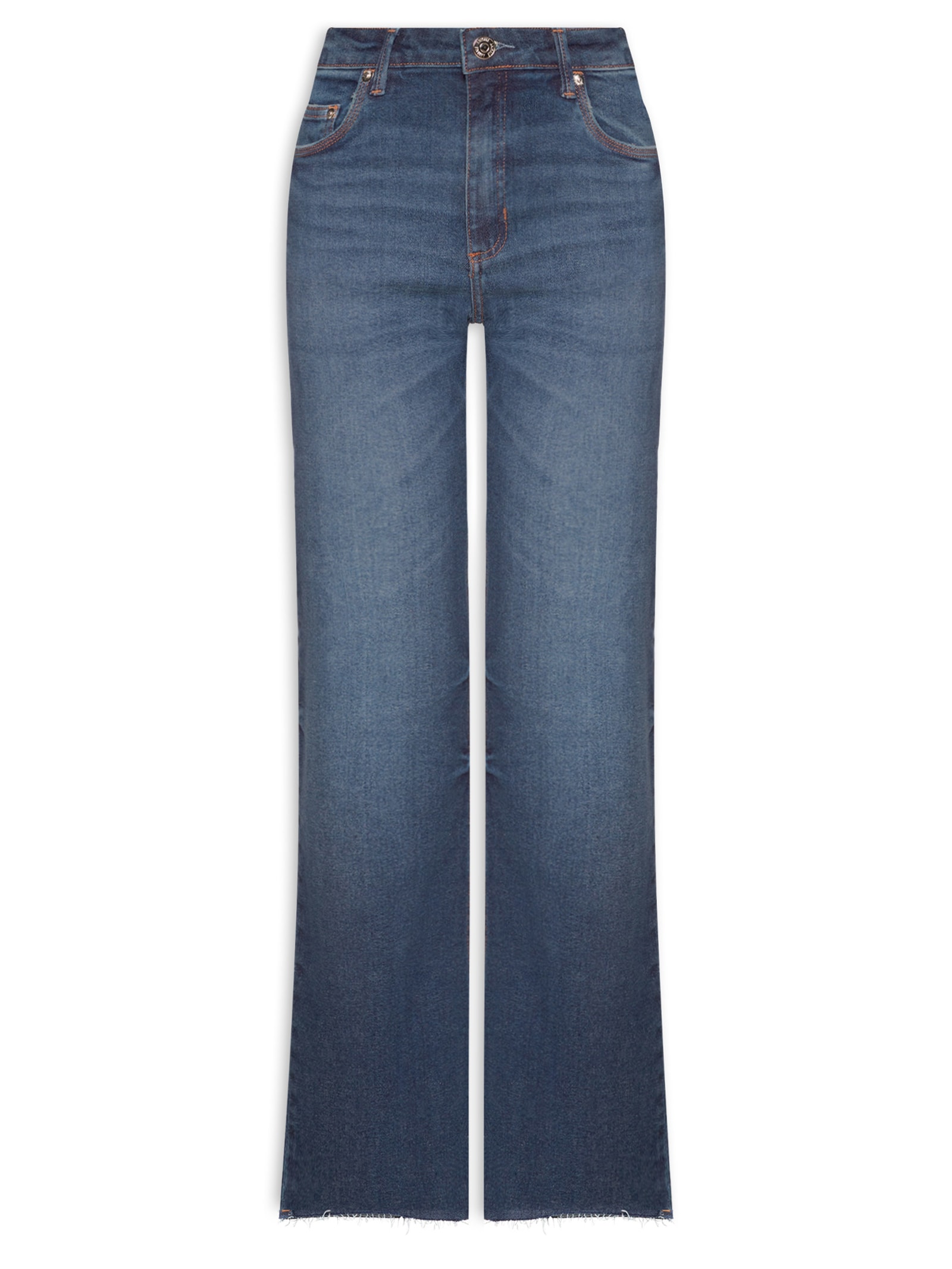 Calça Feminina Jeans Boot Vintage Barra À Fio Azul Animale