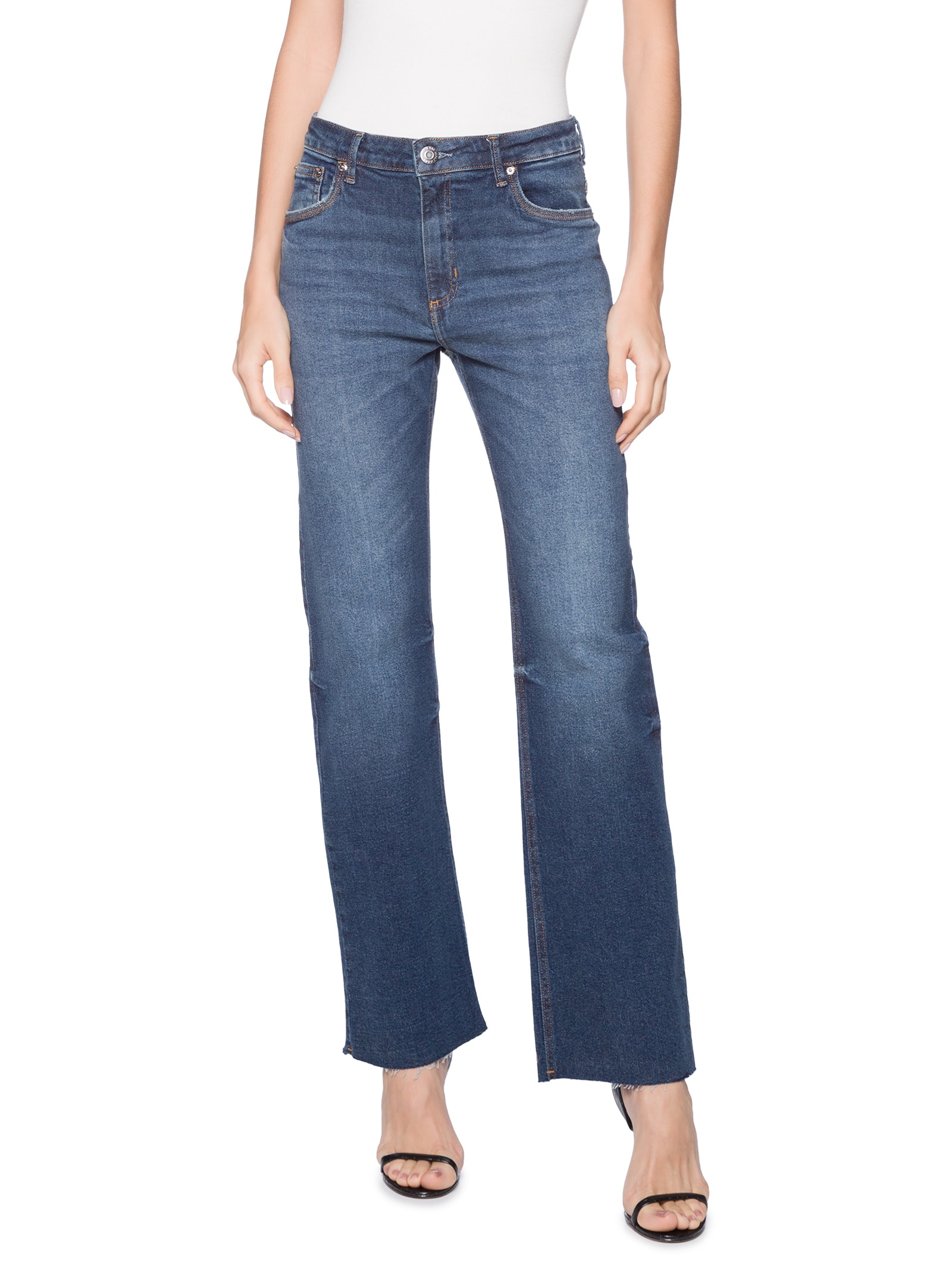 Calça Feminina Jeans Boot Vintage Barra a Fio Azul Animale Jeans