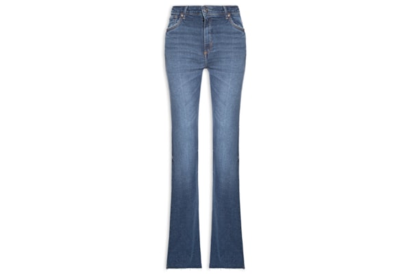 Calça Feminina Jeans Boot Vintage Barra a Fio - Azul