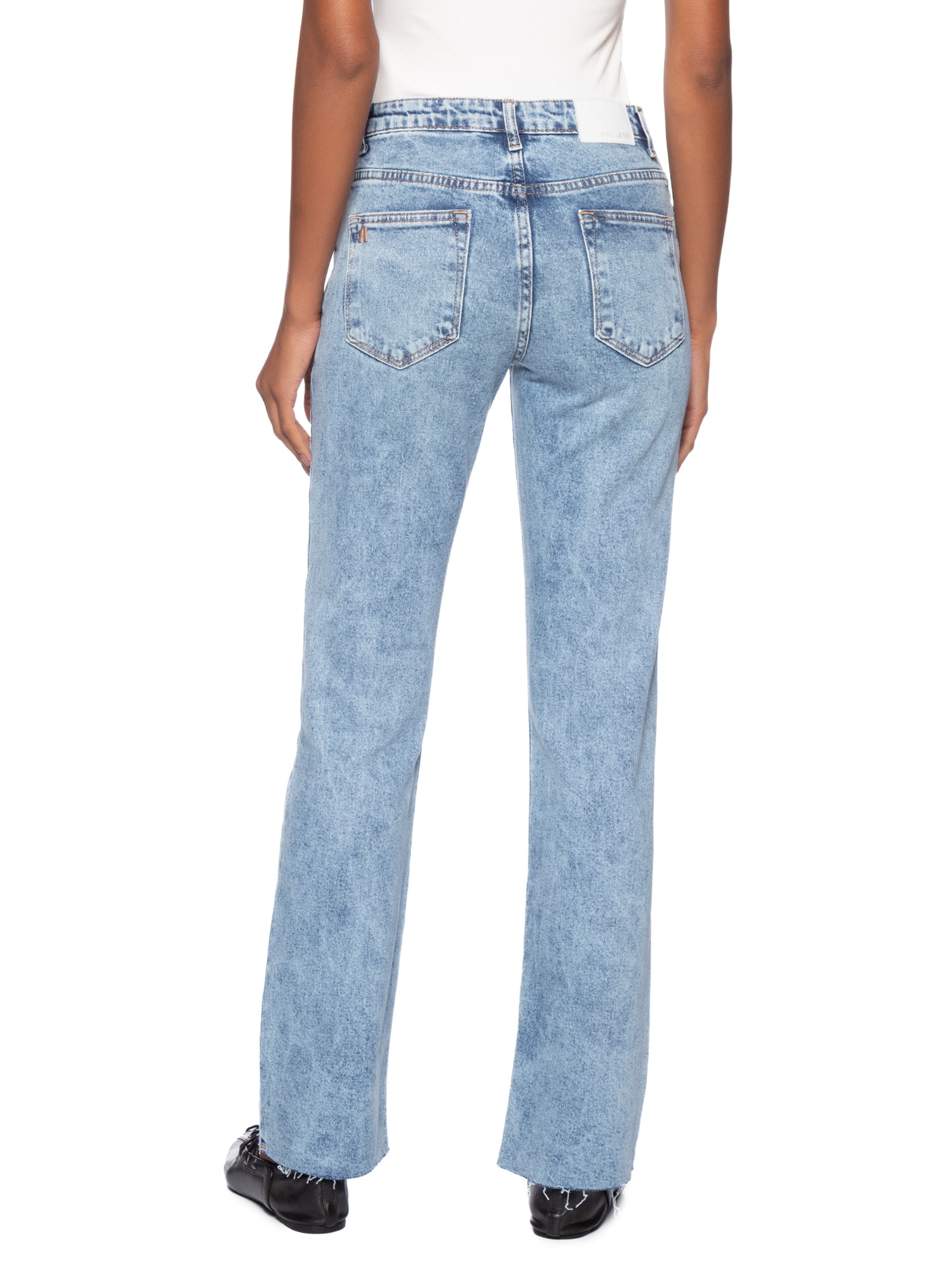 Calça Feminina Jeans Boot Vintage Barra A Fio Azul Animale Jeans