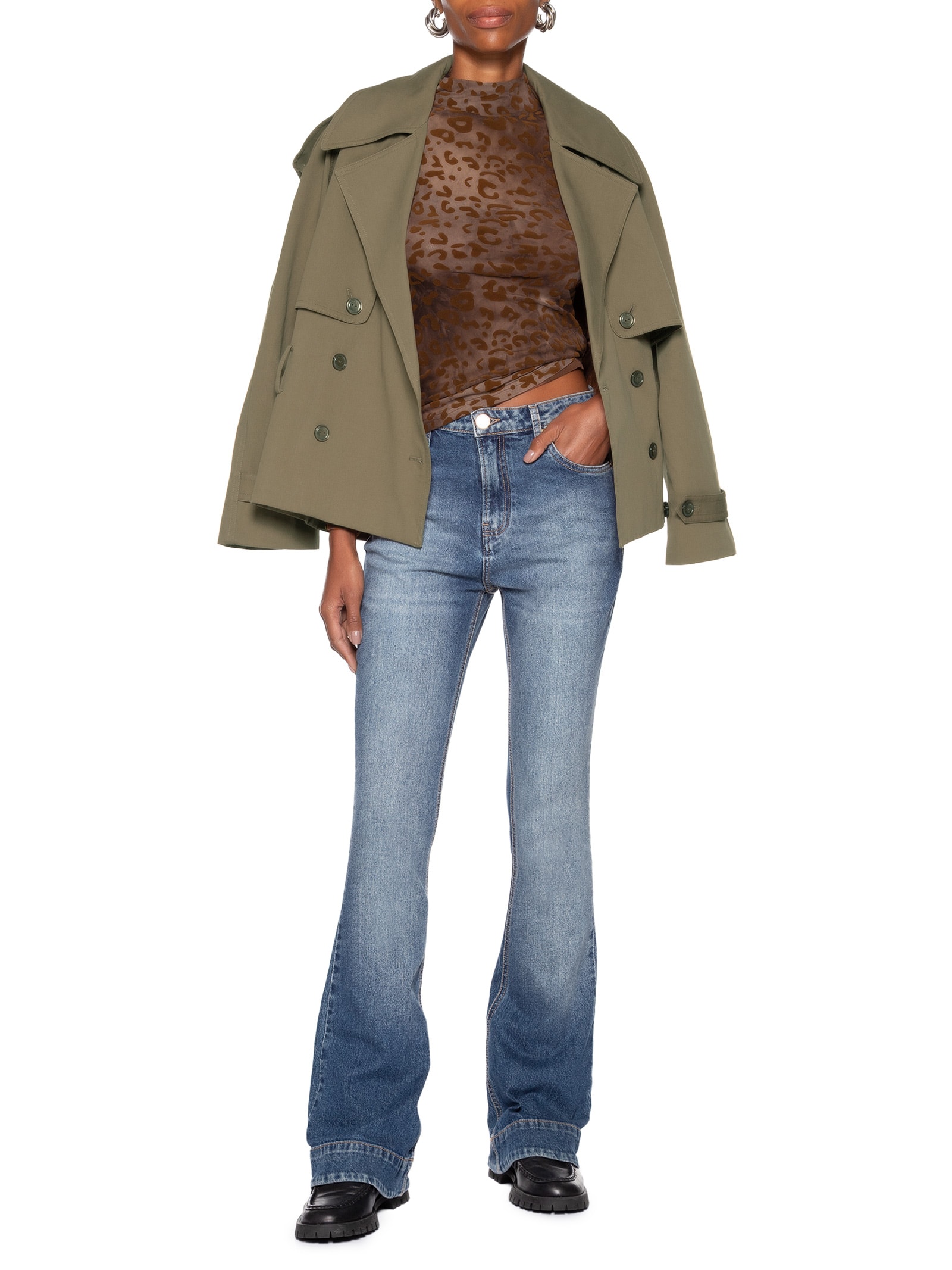 Calça Feminina Jeans Boot Vintage Escuro Azul Animale Jeans