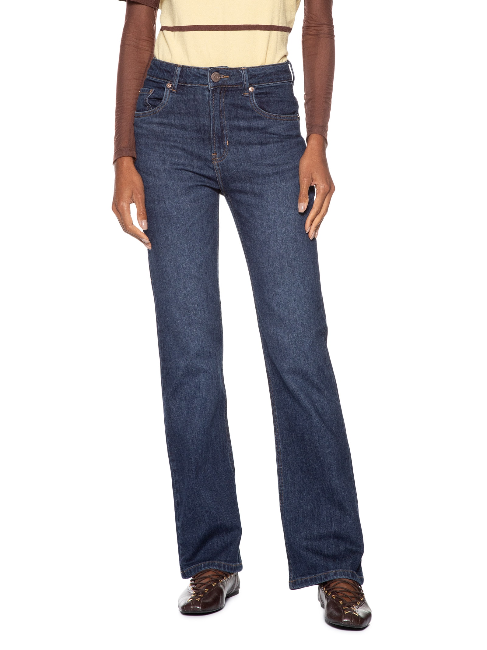 Calça Feminina Jeans Boot Vintage Escuro Azul Animale Jeans